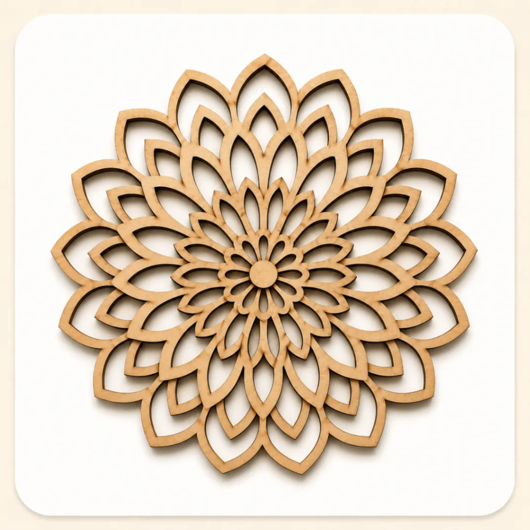 Mandala em camadas com pétalas