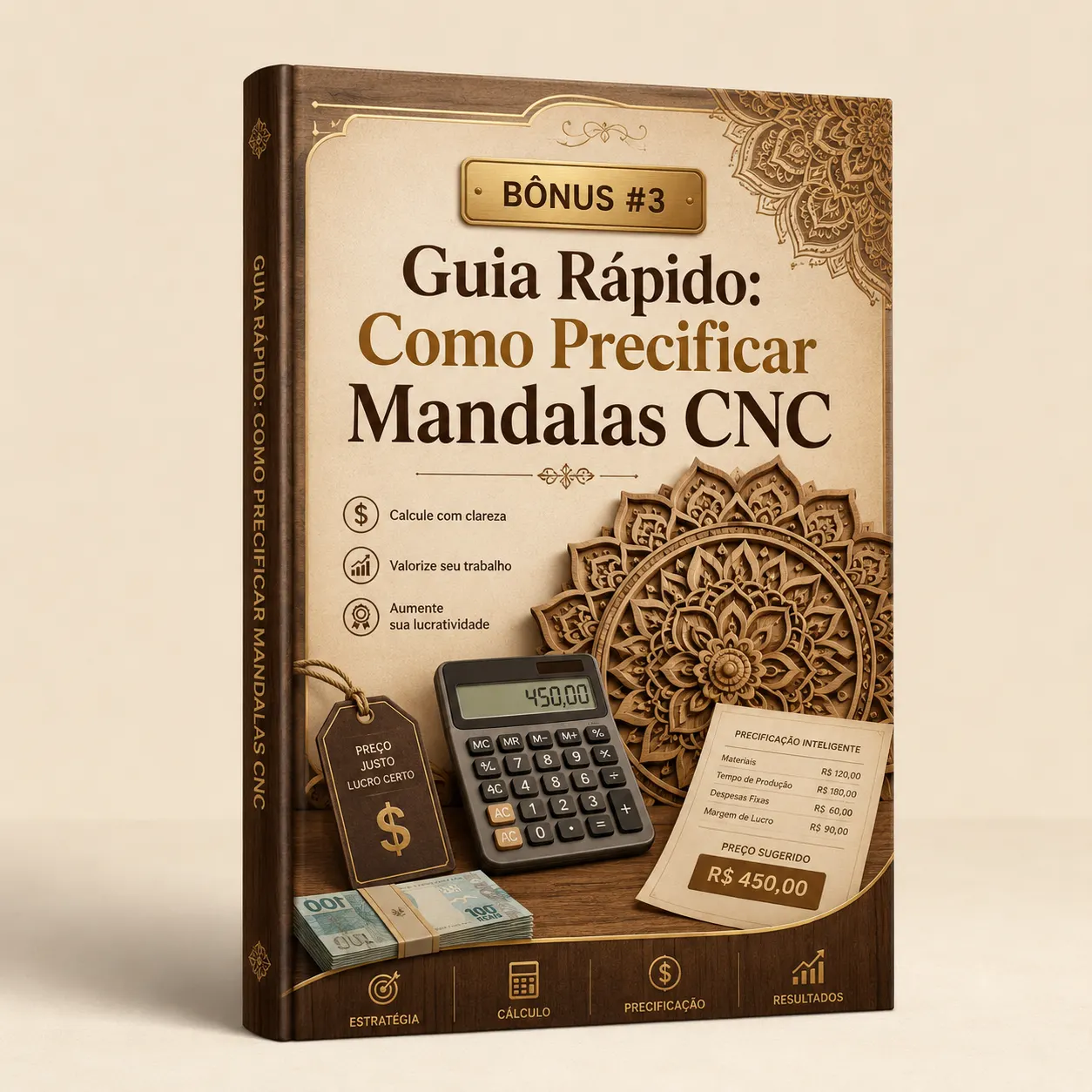 Capa do bônus 3: Guia Rápido: Como Precificar Mandalas CNC