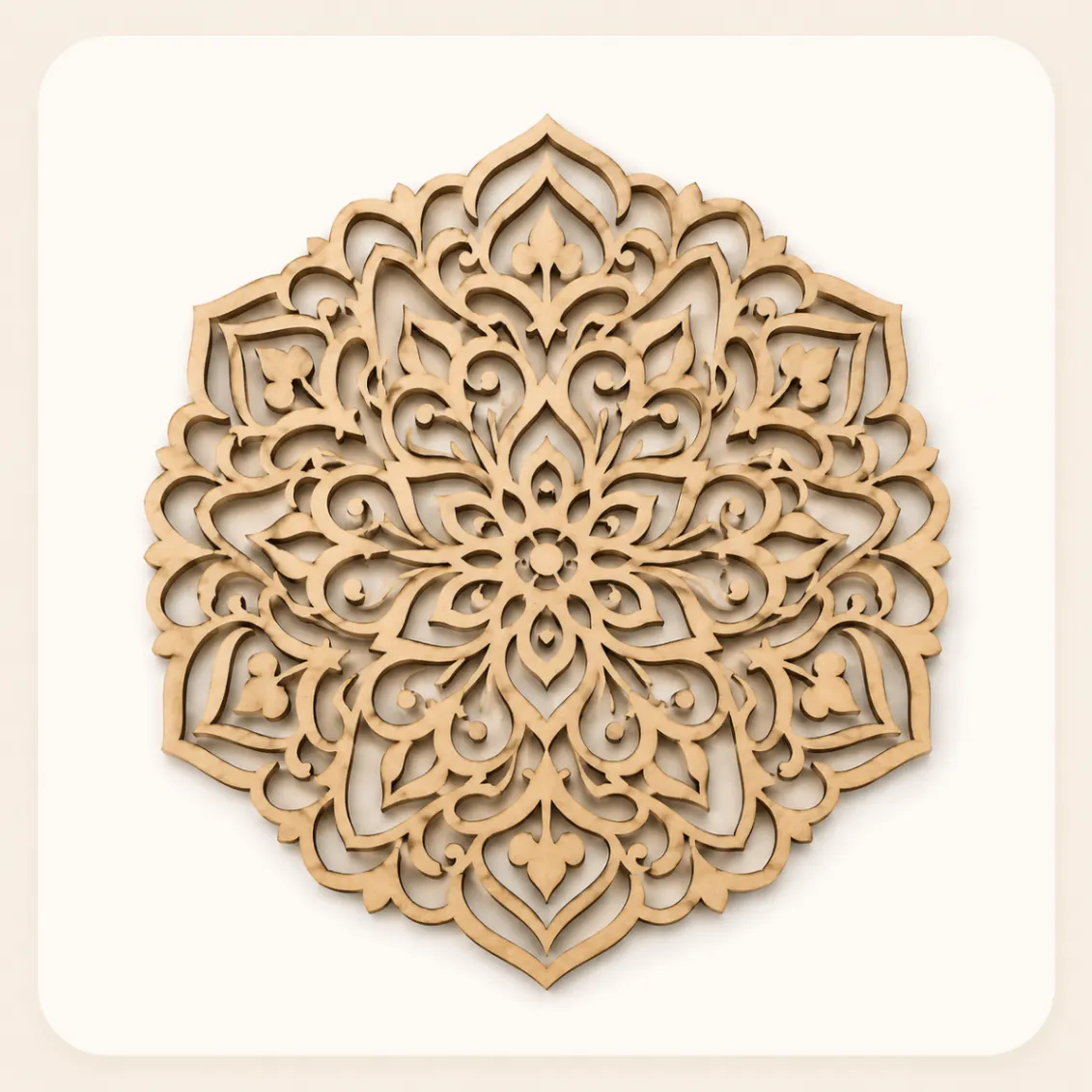 Mandala clássica ornamental em madeira